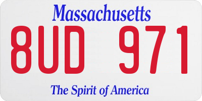 MA license plate 8UD971