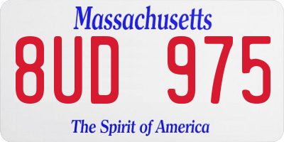 MA license plate 8UD975