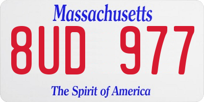 MA license plate 8UD977