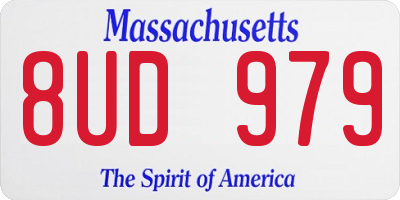 MA license plate 8UD979