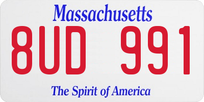 MA license plate 8UD991