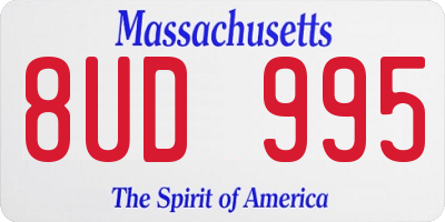 MA license plate 8UD995