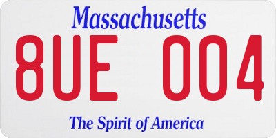 MA license plate 8UE004