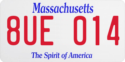 MA license plate 8UE014