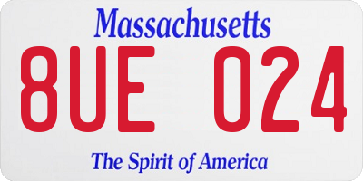 MA license plate 8UE024