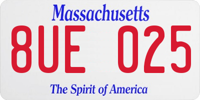 MA license plate 8UE025