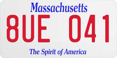 MA license plate 8UE041