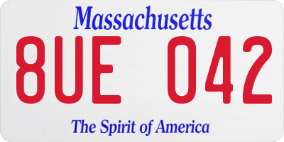 MA license plate 8UE042