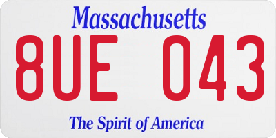 MA license plate 8UE043