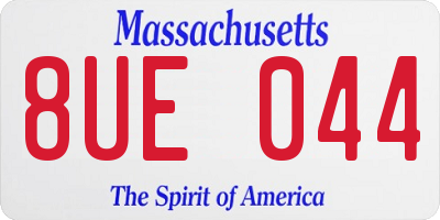 MA license plate 8UE044