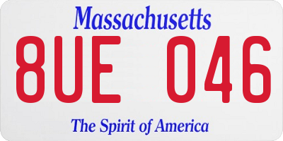 MA license plate 8UE046