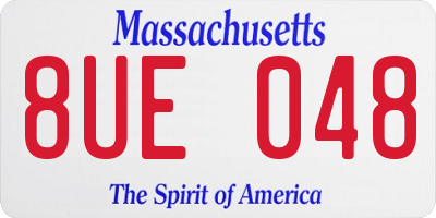 MA license plate 8UE048