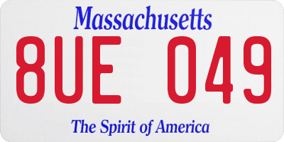 MA license plate 8UE049