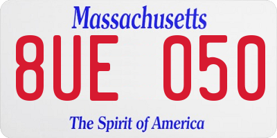 MA license plate 8UE050