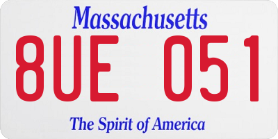 MA license plate 8UE051