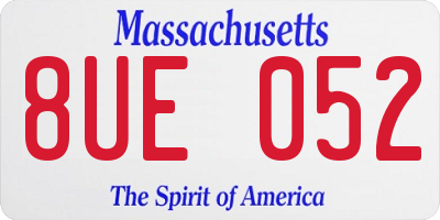 MA license plate 8UE052