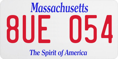 MA license plate 8UE054