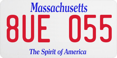 MA license plate 8UE055