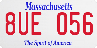 MA license plate 8UE056