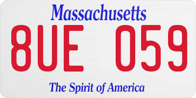 MA license plate 8UE059