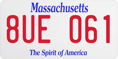 MA license plate 8UE061