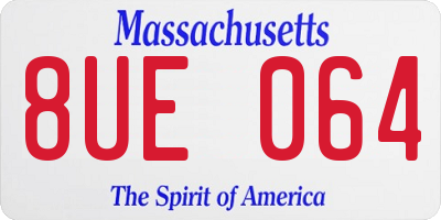MA license plate 8UE064