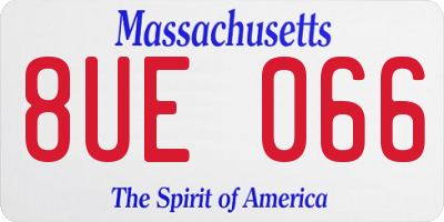 MA license plate 8UE066