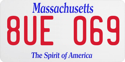 MA license plate 8UE069
