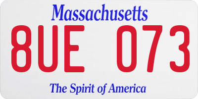 MA license plate 8UE073