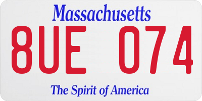 MA license plate 8UE074