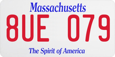 MA license plate 8UE079