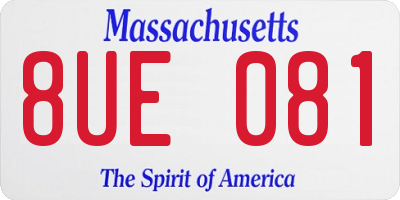 MA license plate 8UE081