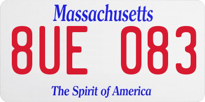 MA license plate 8UE083