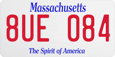 MA license plate 8UE084