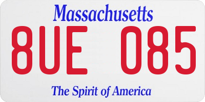 MA license plate 8UE085