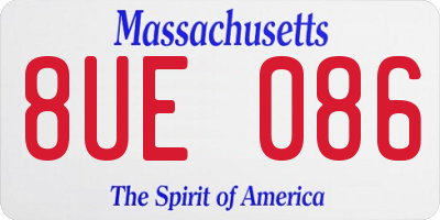 MA license plate 8UE086