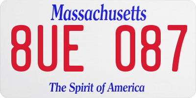 MA license plate 8UE087