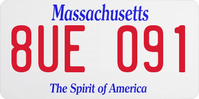 MA license plate 8UE091