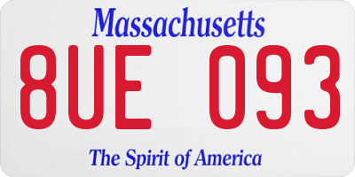 MA license plate 8UE093