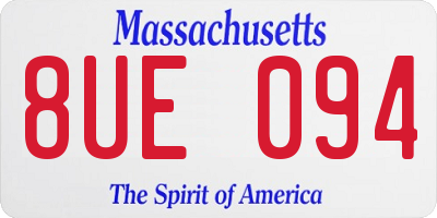 MA license plate 8UE094
