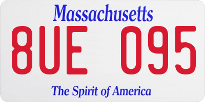MA license plate 8UE095
