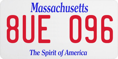 MA license plate 8UE096