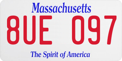 MA license plate 8UE097