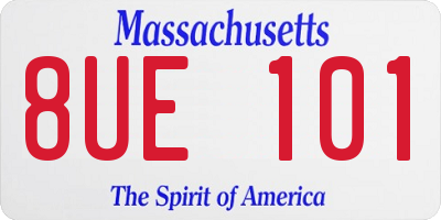 MA license plate 8UE101