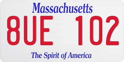 MA license plate 8UE102
