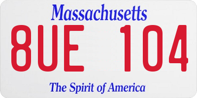 MA license plate 8UE104