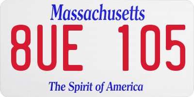 MA license plate 8UE105