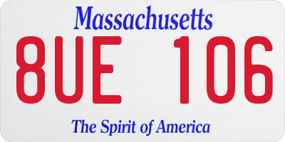 MA license plate 8UE106