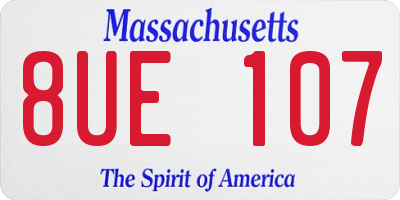 MA license plate 8UE107