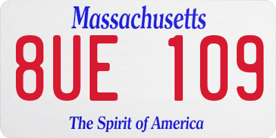 MA license plate 8UE109